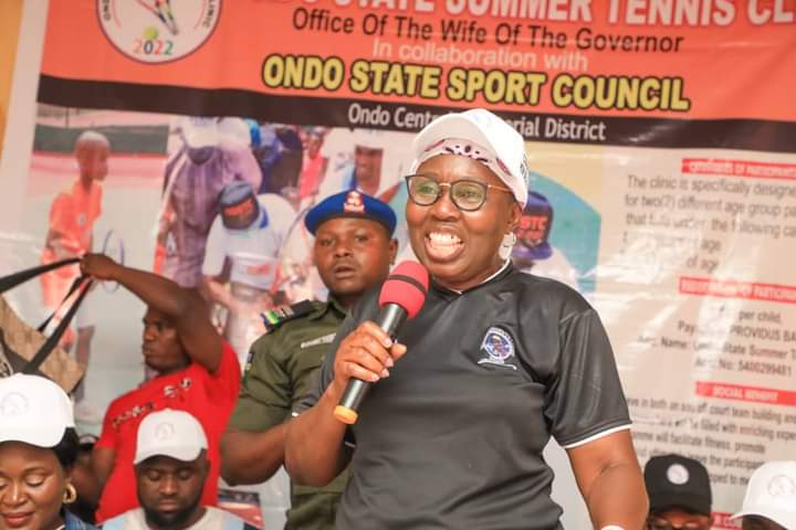 Akeredolu Wife Declared 2022 Summer Tennis Clinic Open in Ondo Central