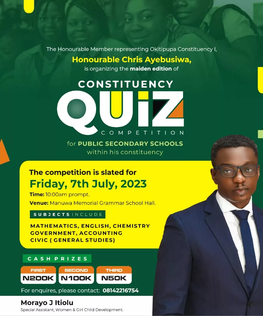 Chris Ayebusiwa Prepares Youths for Quiz Competition, Awards Cash Prizes