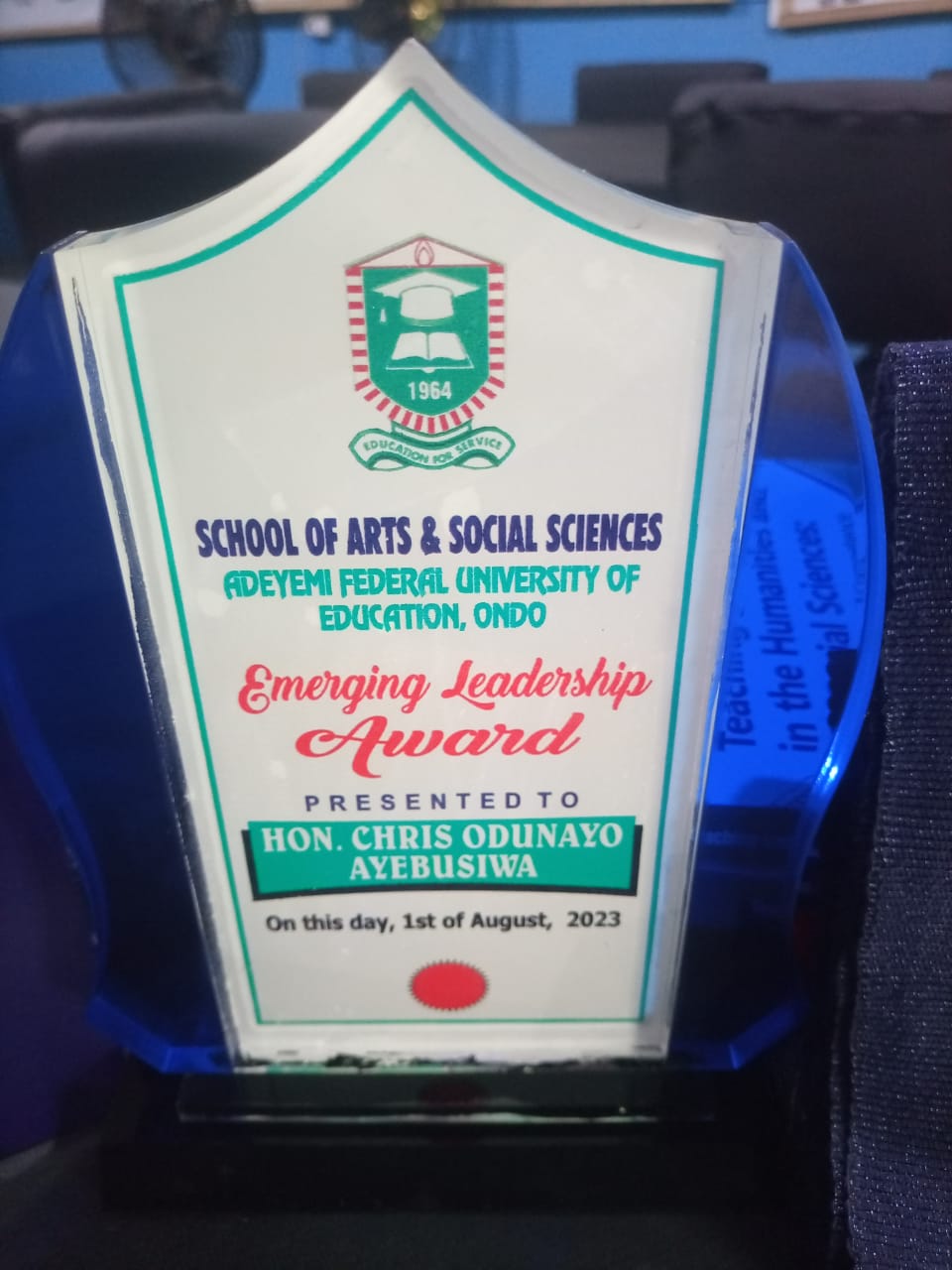 Ondo Varsity Honours Chris Ayebusiwa Ondo Varsity Honours Chris Ayebusiwa
