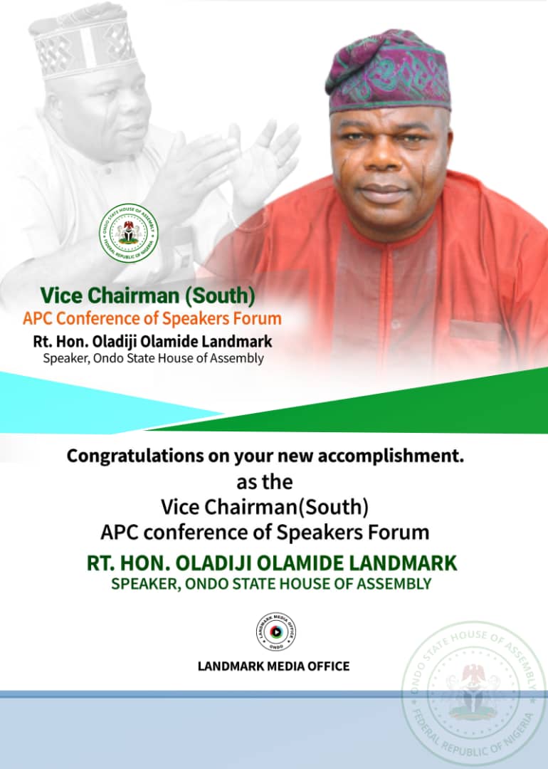 Ondo Lawmakers Congratulate Speaker On Emergence As Vice Chairman Of Speakersʼ Conference