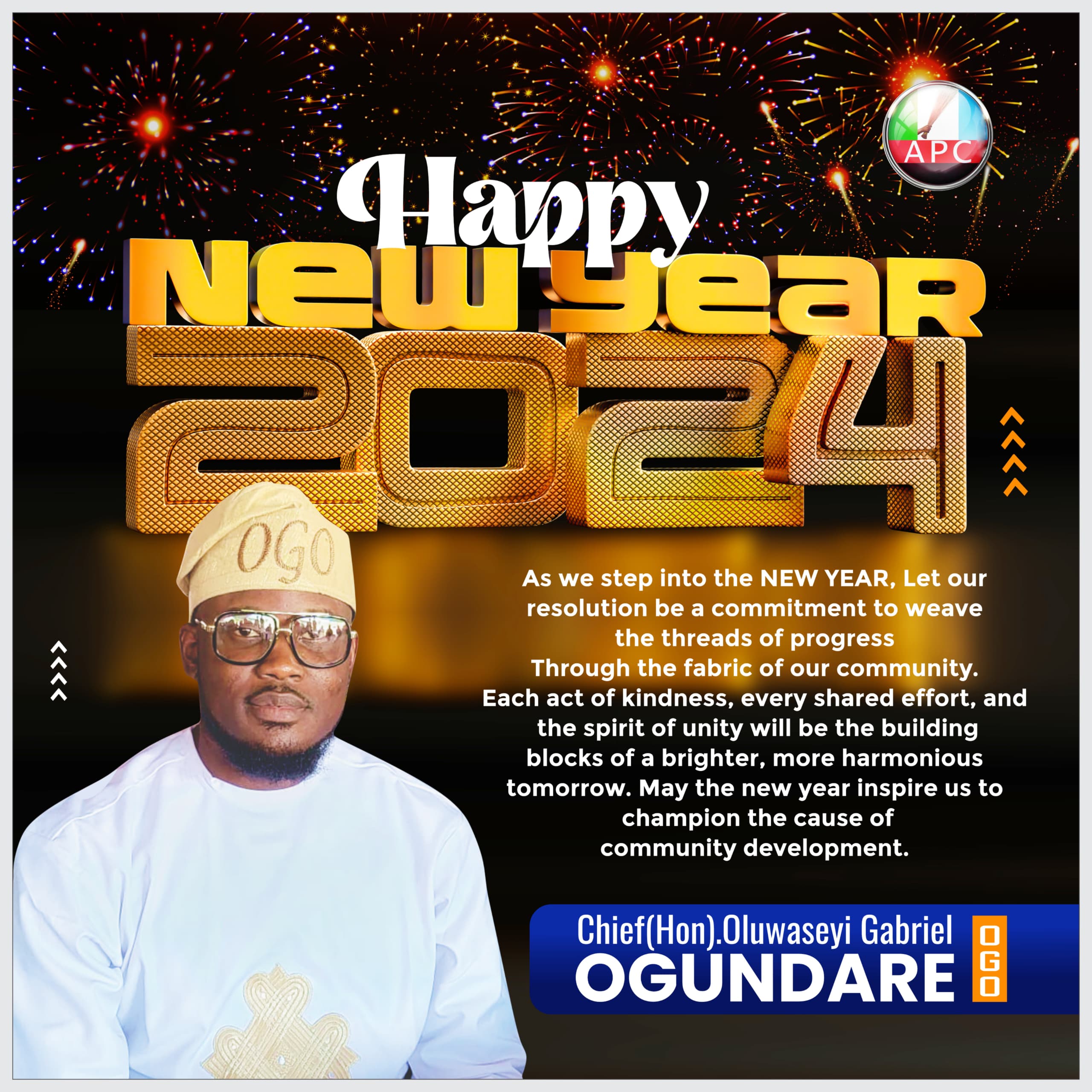 NEW YEAR: OGUNDARE PREACHES HOPE, COMMITMENT AND RESILIENCE