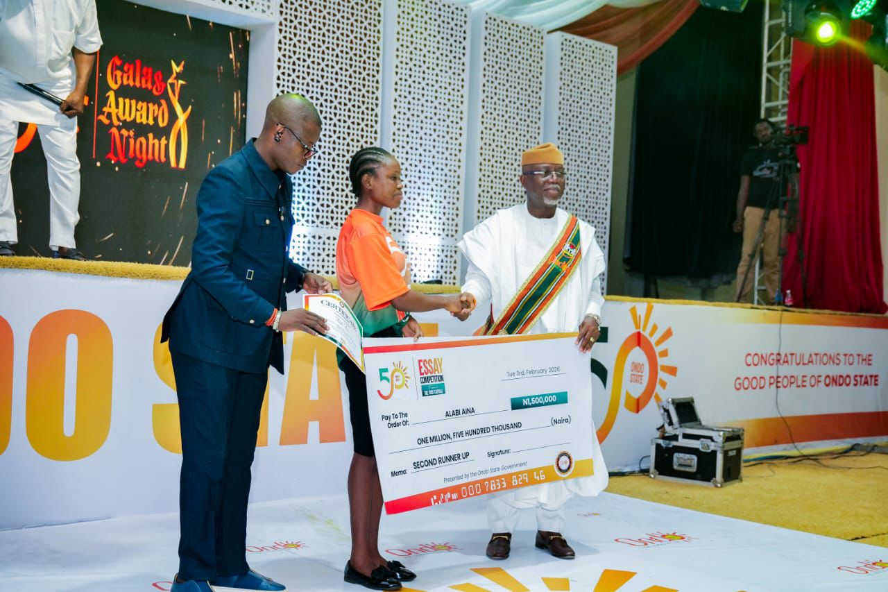 Ondo@50: Gov. Aiyedatiwa Rewards Winners of Essay Competition at Gala Night