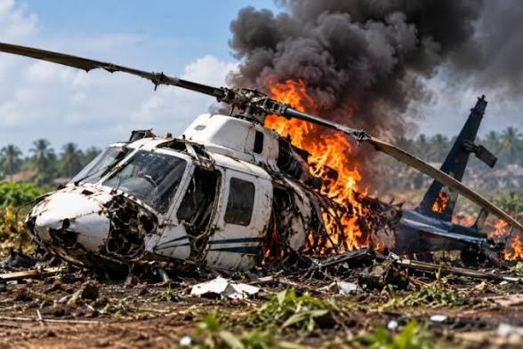 Breaking: Helicopter Crashes in Ondo Coastal Community, Casualties Feared